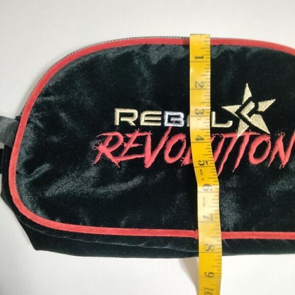 Cheer Rebel Revolution Shoe Bag BAG ONLY Black and Red Velour Mesh Zip Closure - Picture 8 of 9